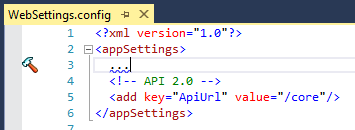 Изменения в файле WebSettings.config